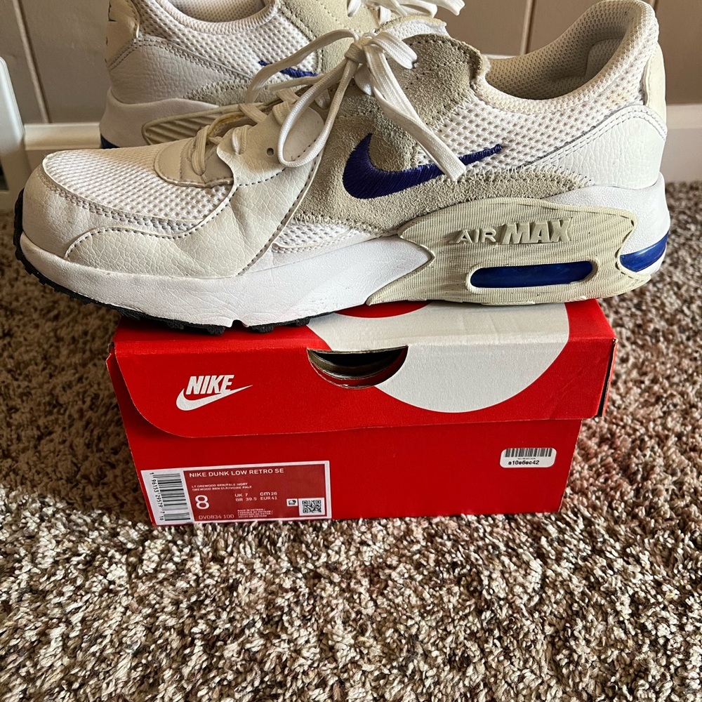 Nike Air Max White and Purple Sneakers